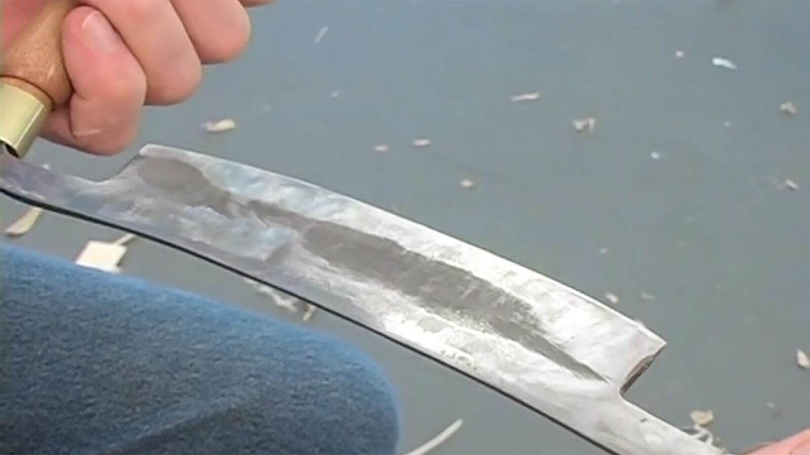 Draq knife being sharpened
